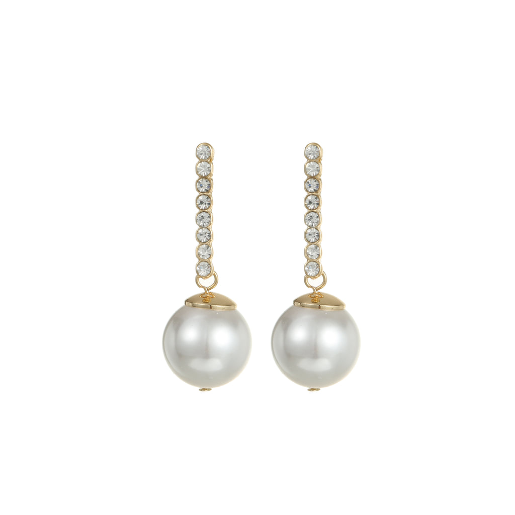 Pearl drop earring gold