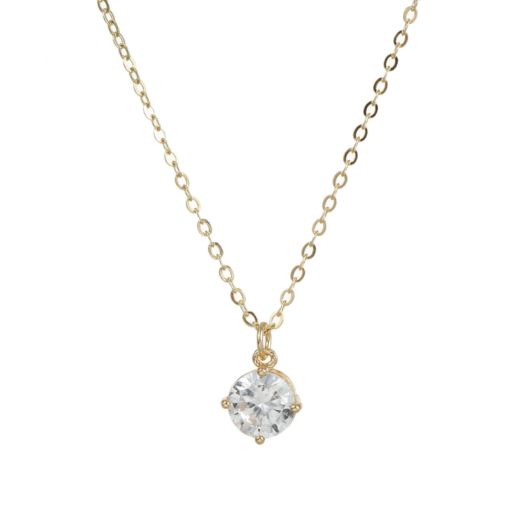 Cz pendant necklace gold