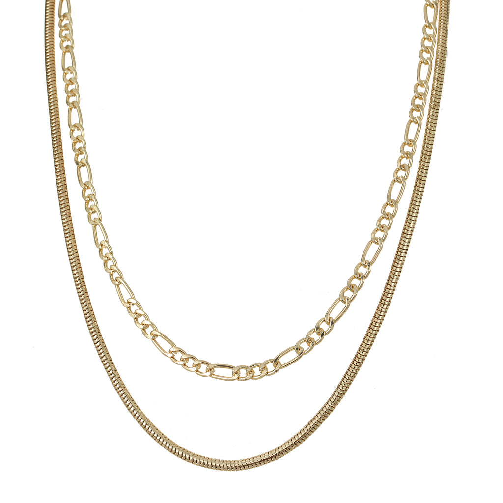 Double chain necklace gold