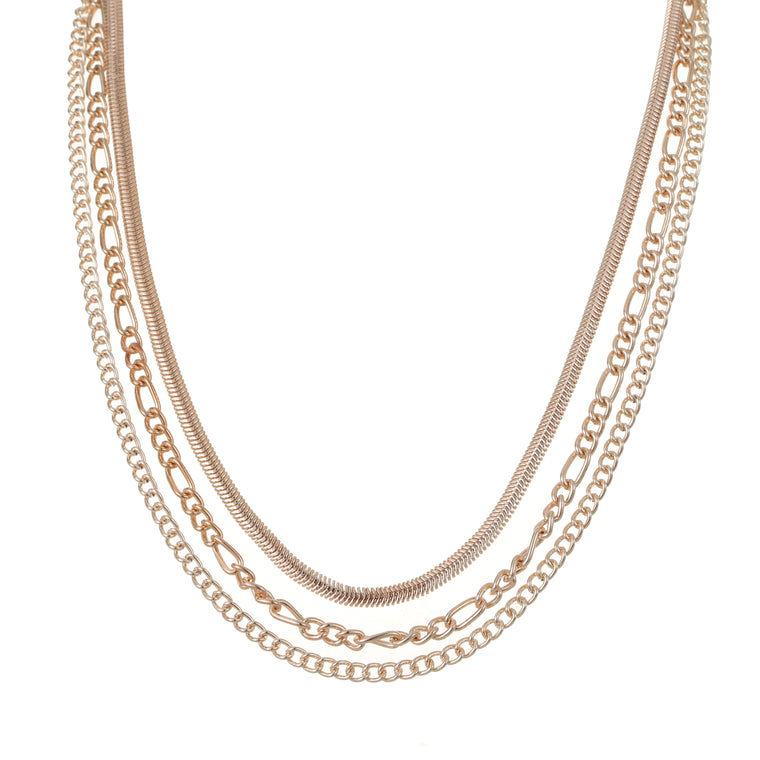 Layered necklace rose gold