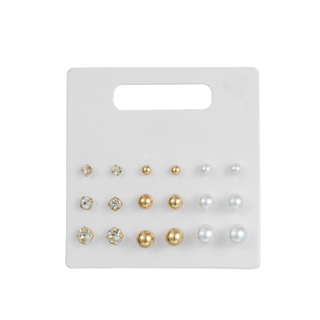 9pk pearl crystal earring gold