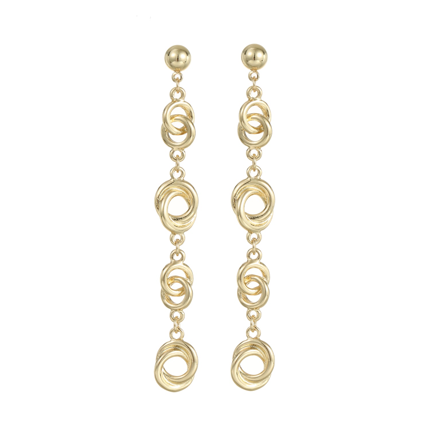 Twisted link drop earring gold