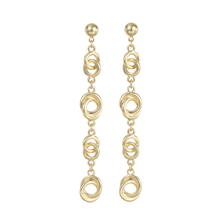 Twisted link drop earring gold