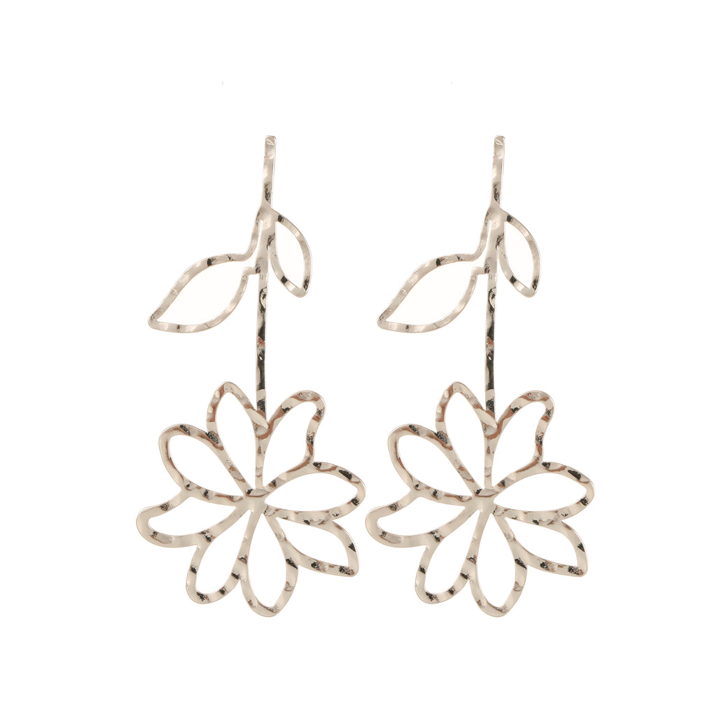 Flower drop earring rose gold