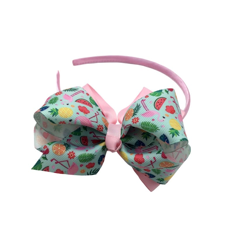 Flamingo bow hairband