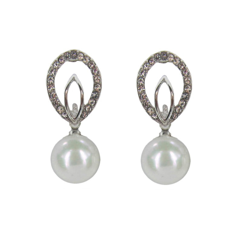 Pearl drop earring silver