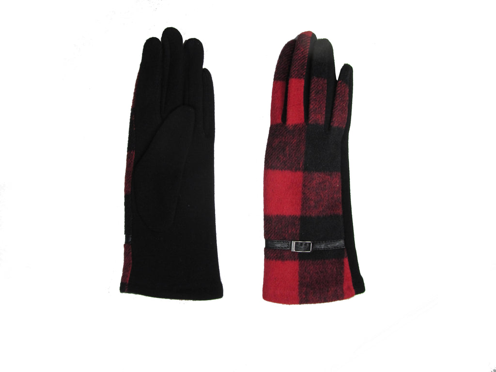 Check Glove Red & Black