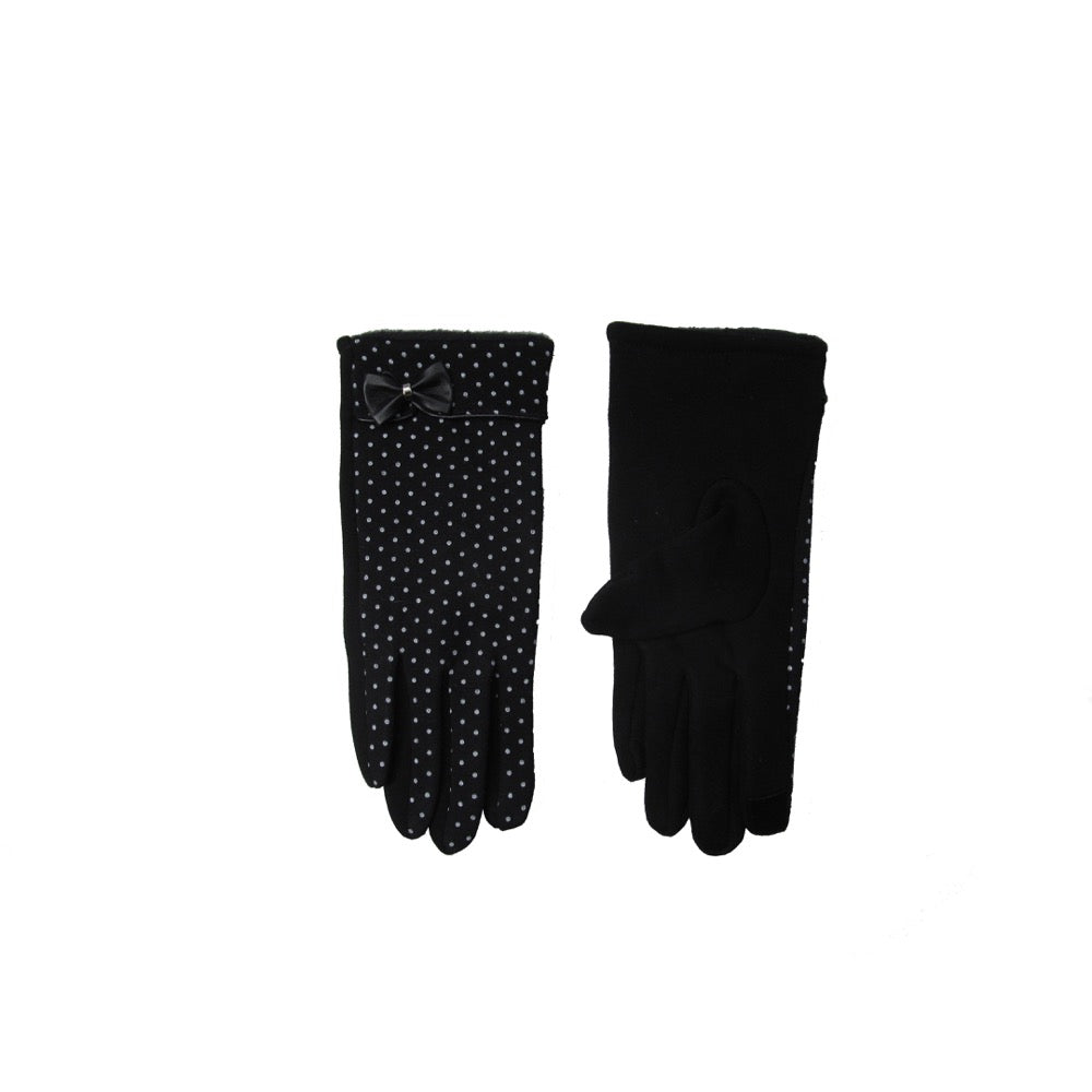 Pulse Dot Print Gloves Gift Box-Black