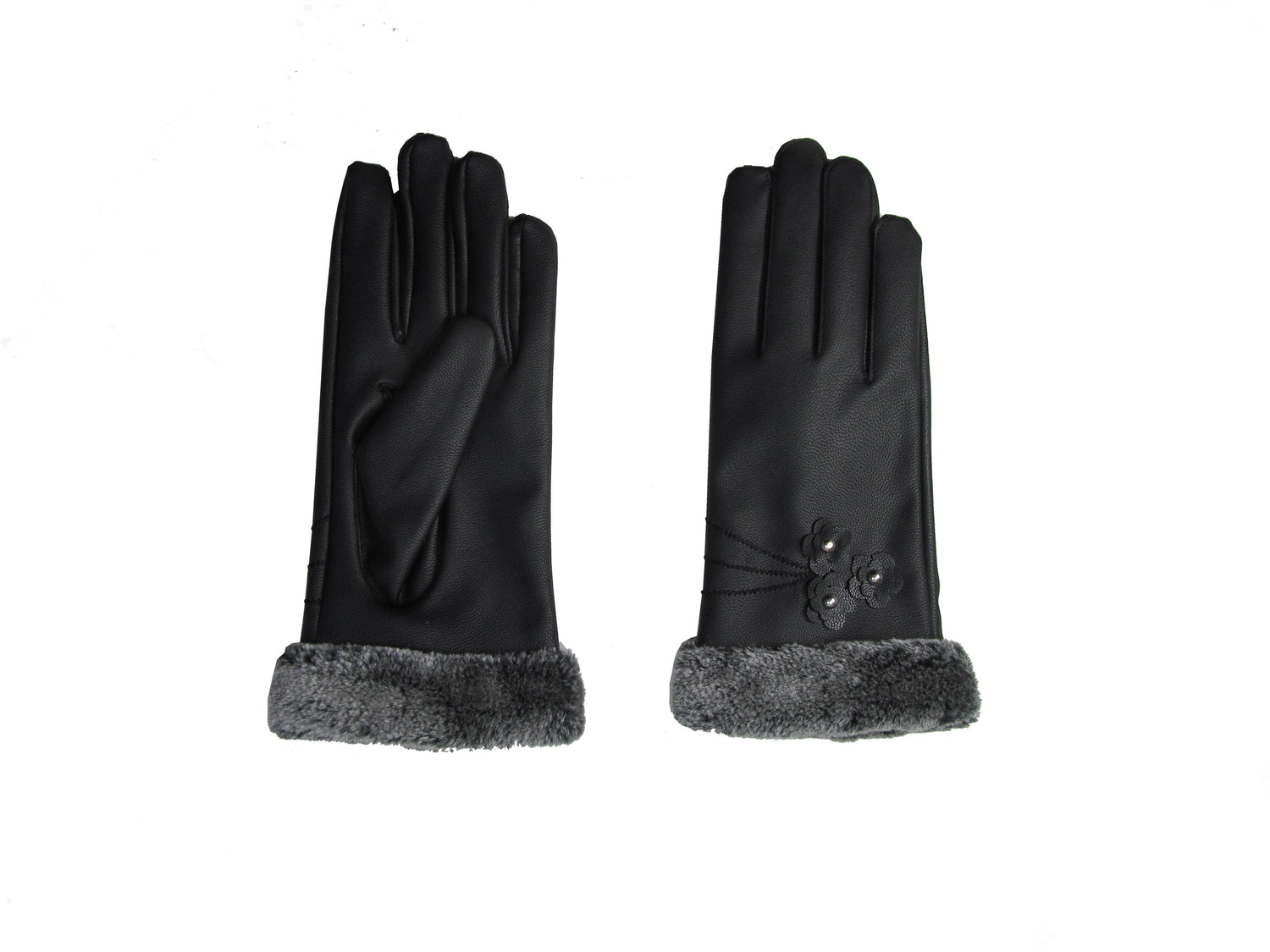 Glove With Faux Fur Trim