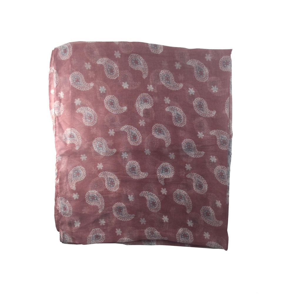 Paisley Pattern Print Scarf-Pink