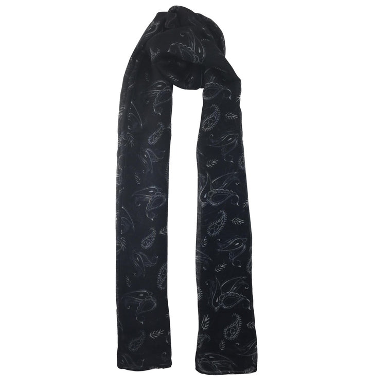 Ditsy Paisley Print Scarf-Black