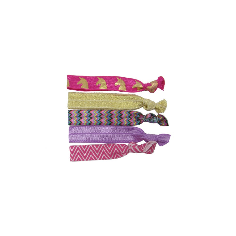 Sparkle 5Pk Unicorn Tie Elastic