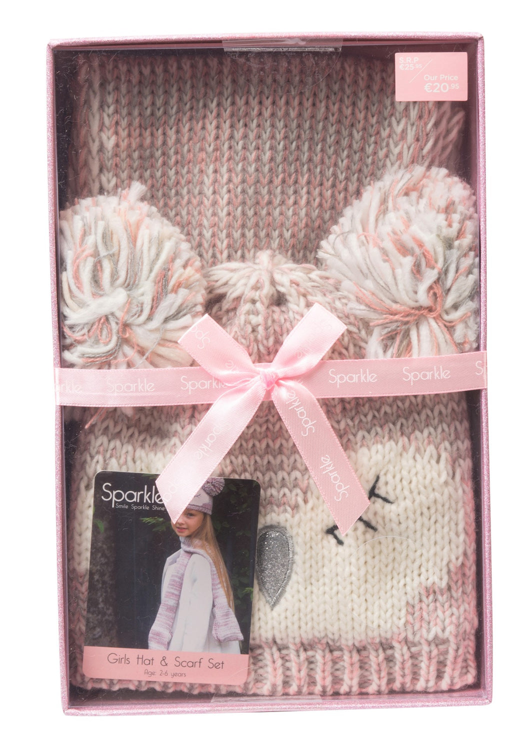 Sparkle Girls Gift Box Hat & Scarf Set
