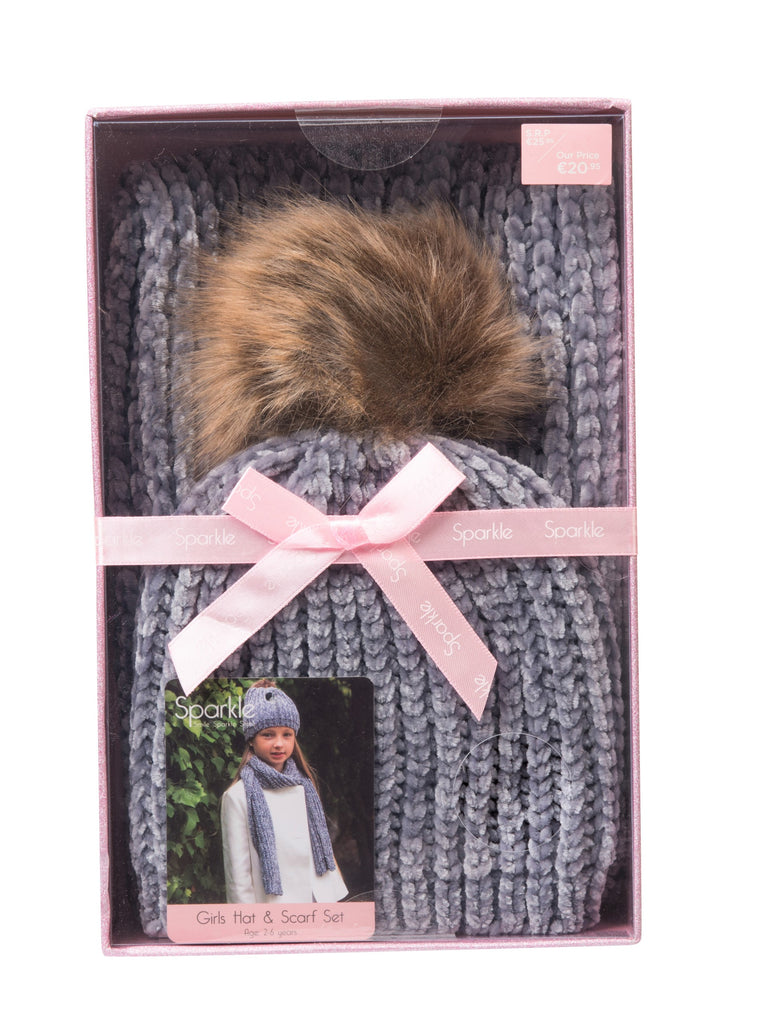 Sparkle Girls Gift Box Hat & Scarf Set