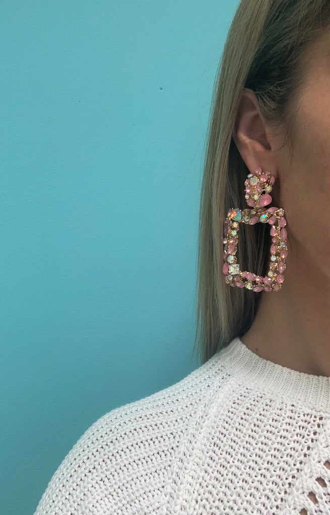 Statement Jewelled Earring Rose