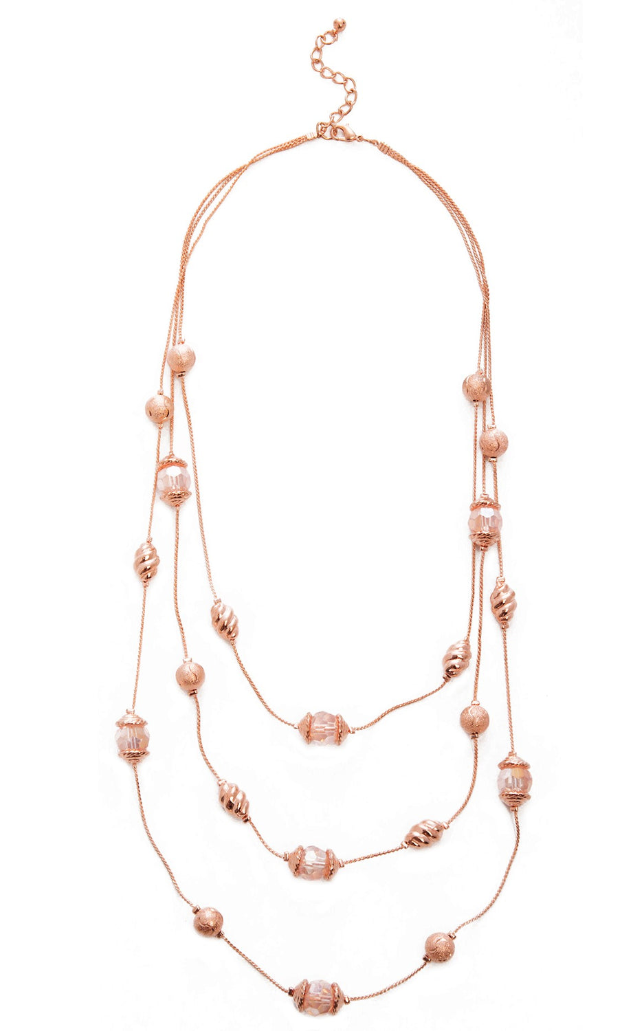 3 Row Necklace Rose Gold
