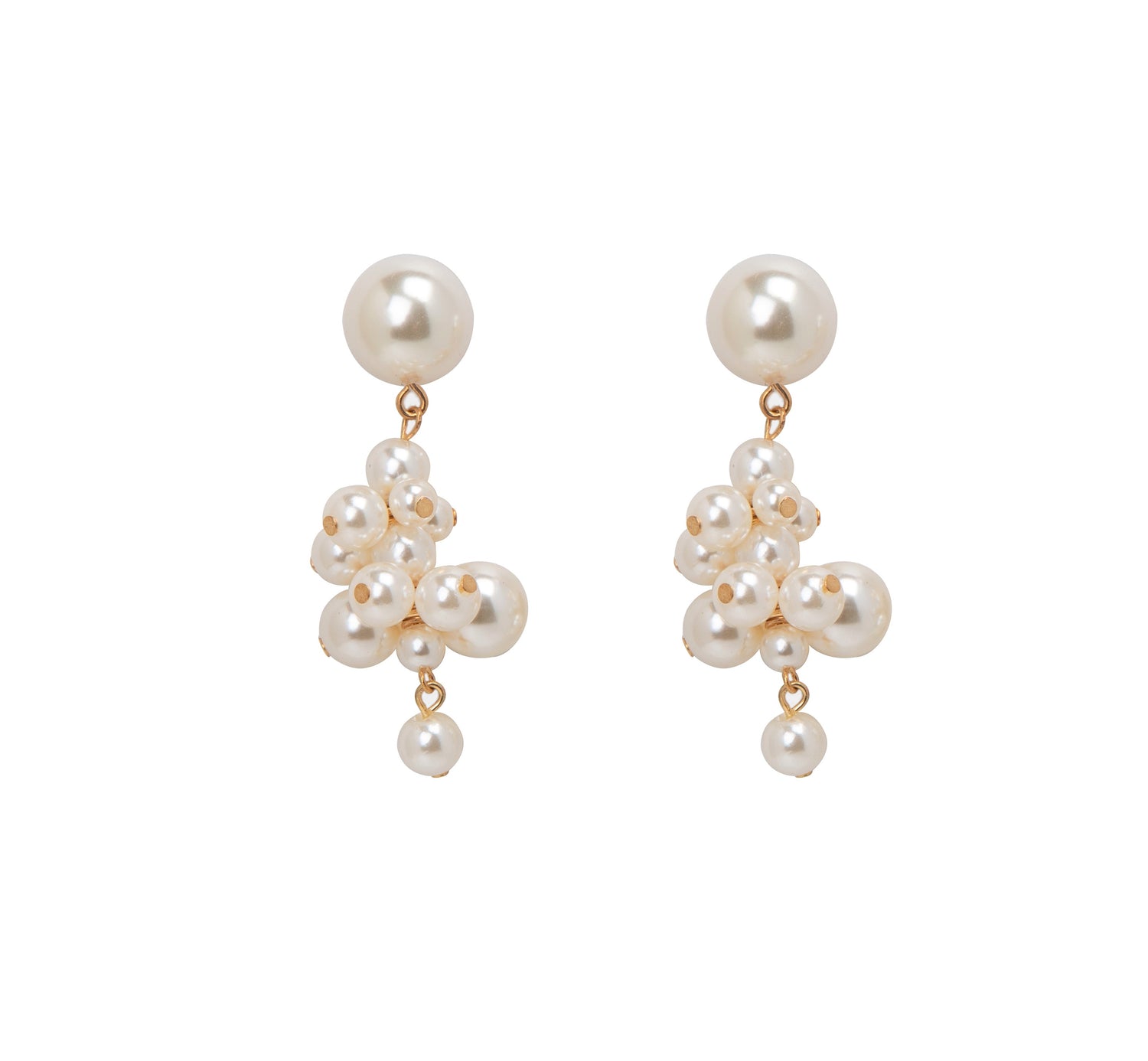 Cluster Drop Pearl Earring