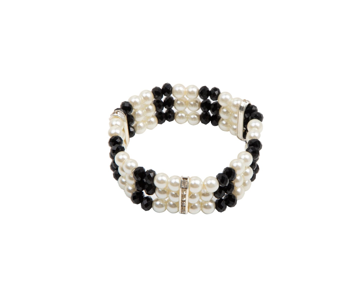 Pearl & Black Crystal Bracelet