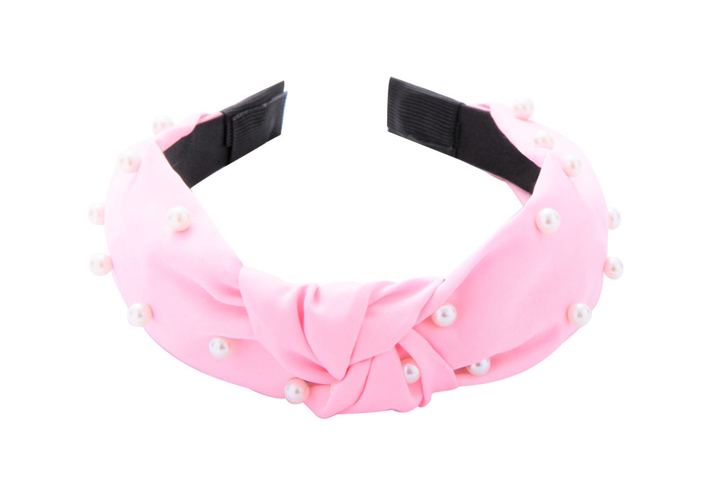 Sparkle Pearl Knot Top Hairband Pink