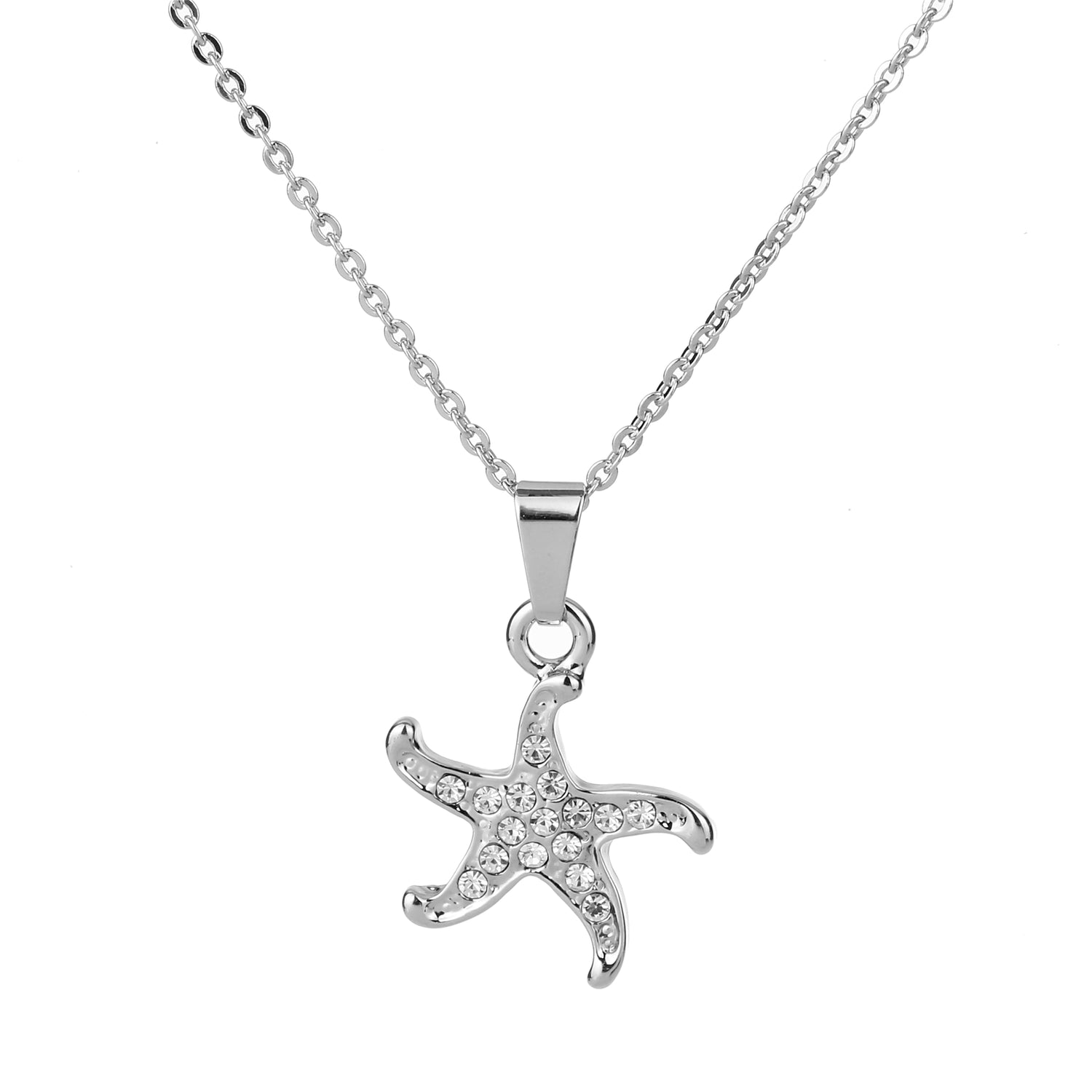 Starfish Pendant Necklace Silver