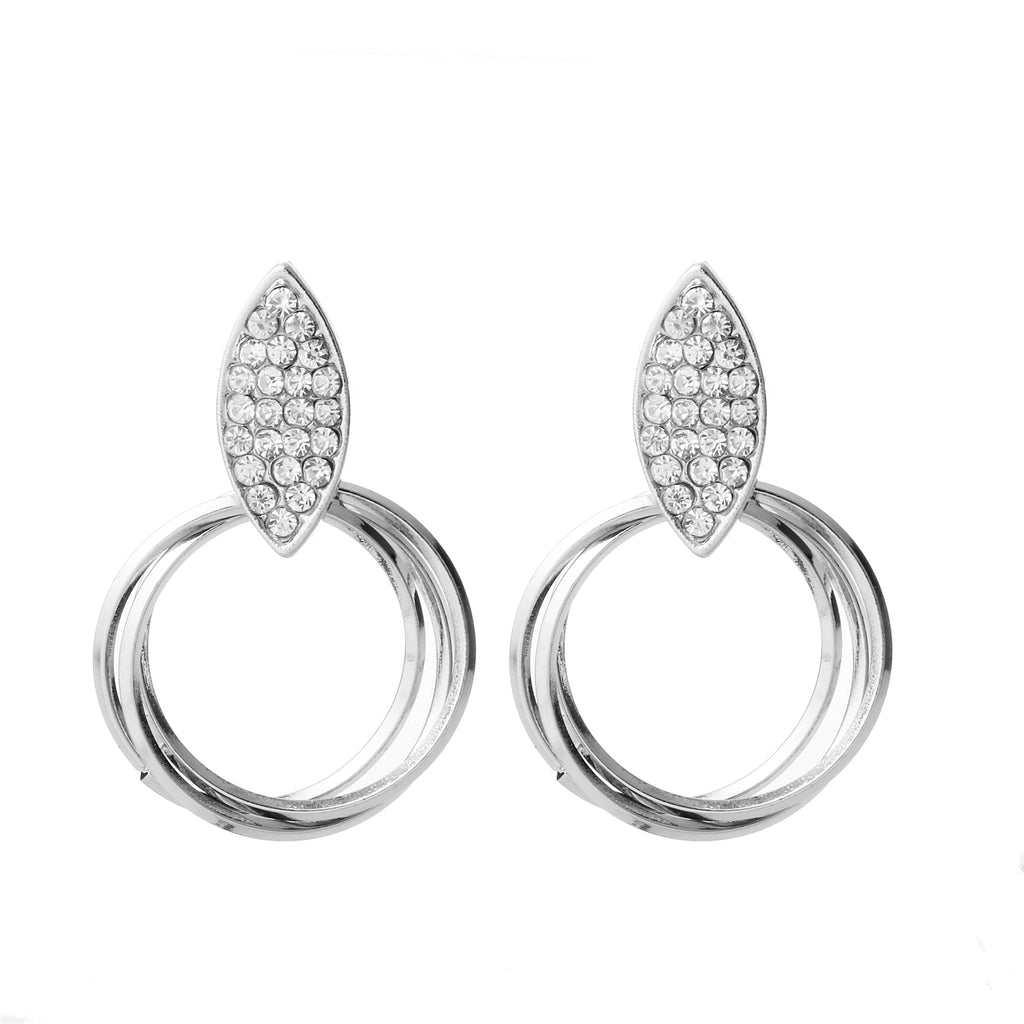 Crystal Detail Earring Silver