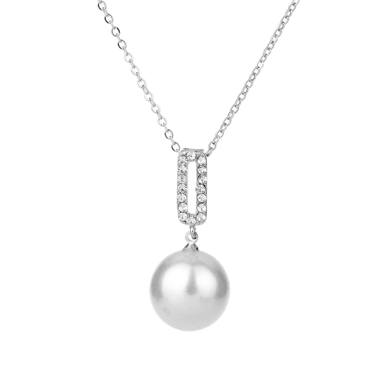 Pearl Pendant Necklace Silver