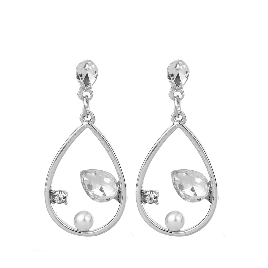 Pearl Tear Drop Earring Silver