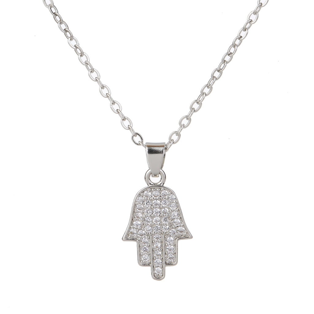 Hamsa Pendant Necklace Silver