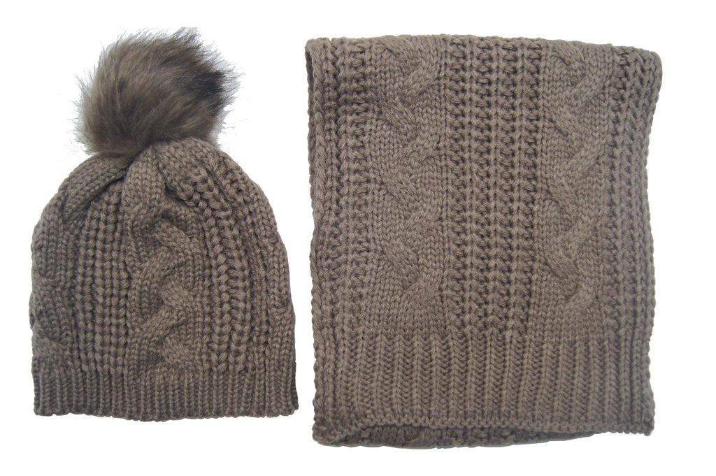Pulse Gift Box Hat & Scarf Set Brown