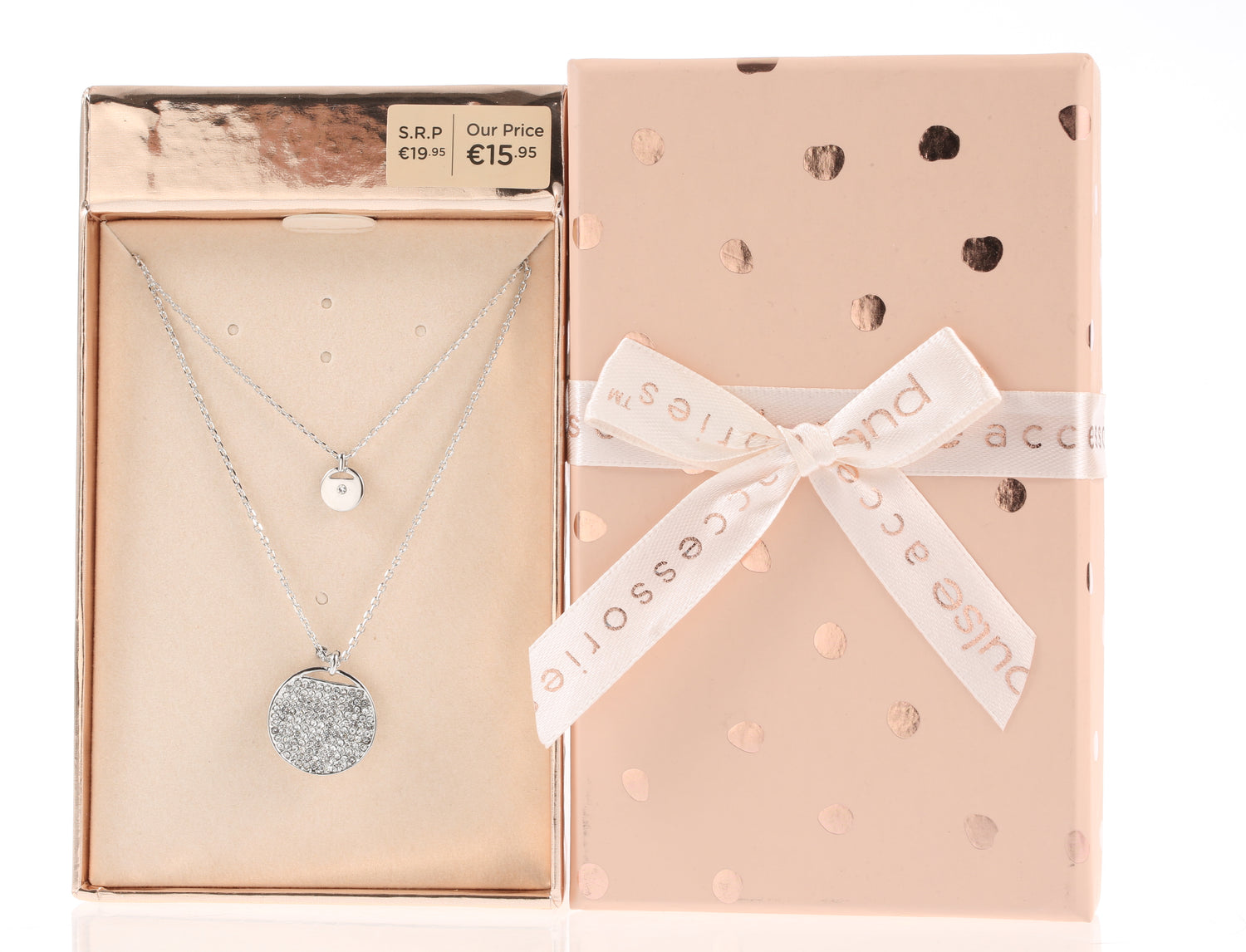 Pulse Gift Box Layered Necklace Silver