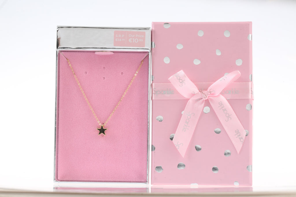 Sparkle Gift Box Star Necklace Gold