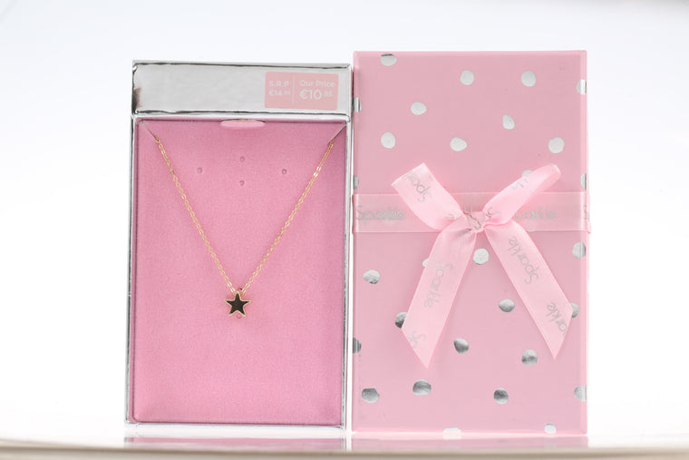 Sparkle Gift Box Star Necklace Gold