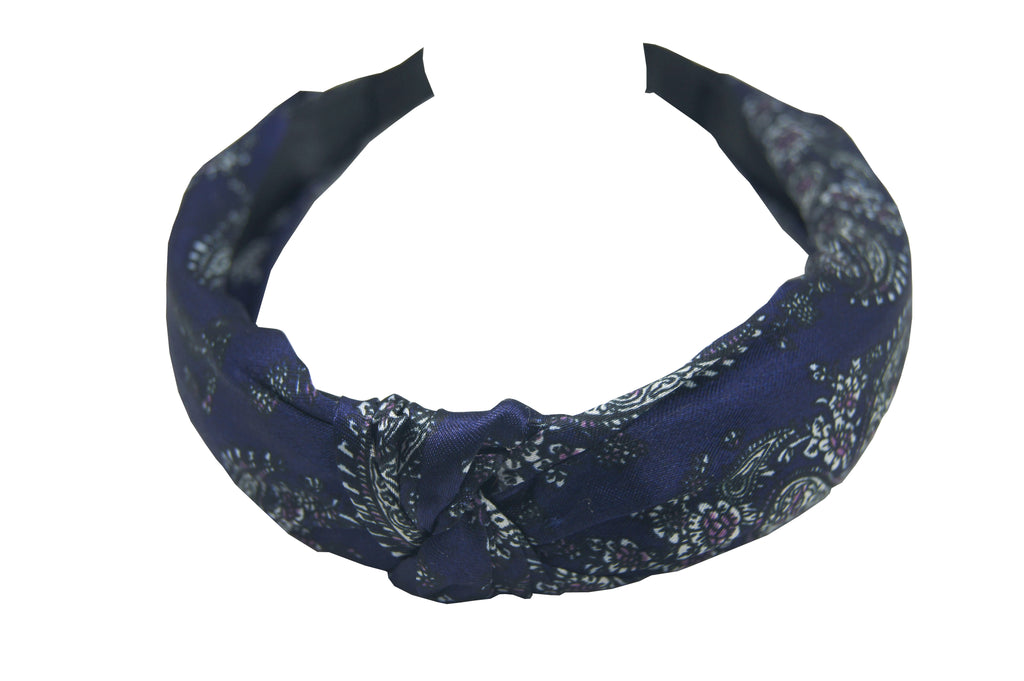 Pulse Professional Paisley Knot Top Hairband Navy