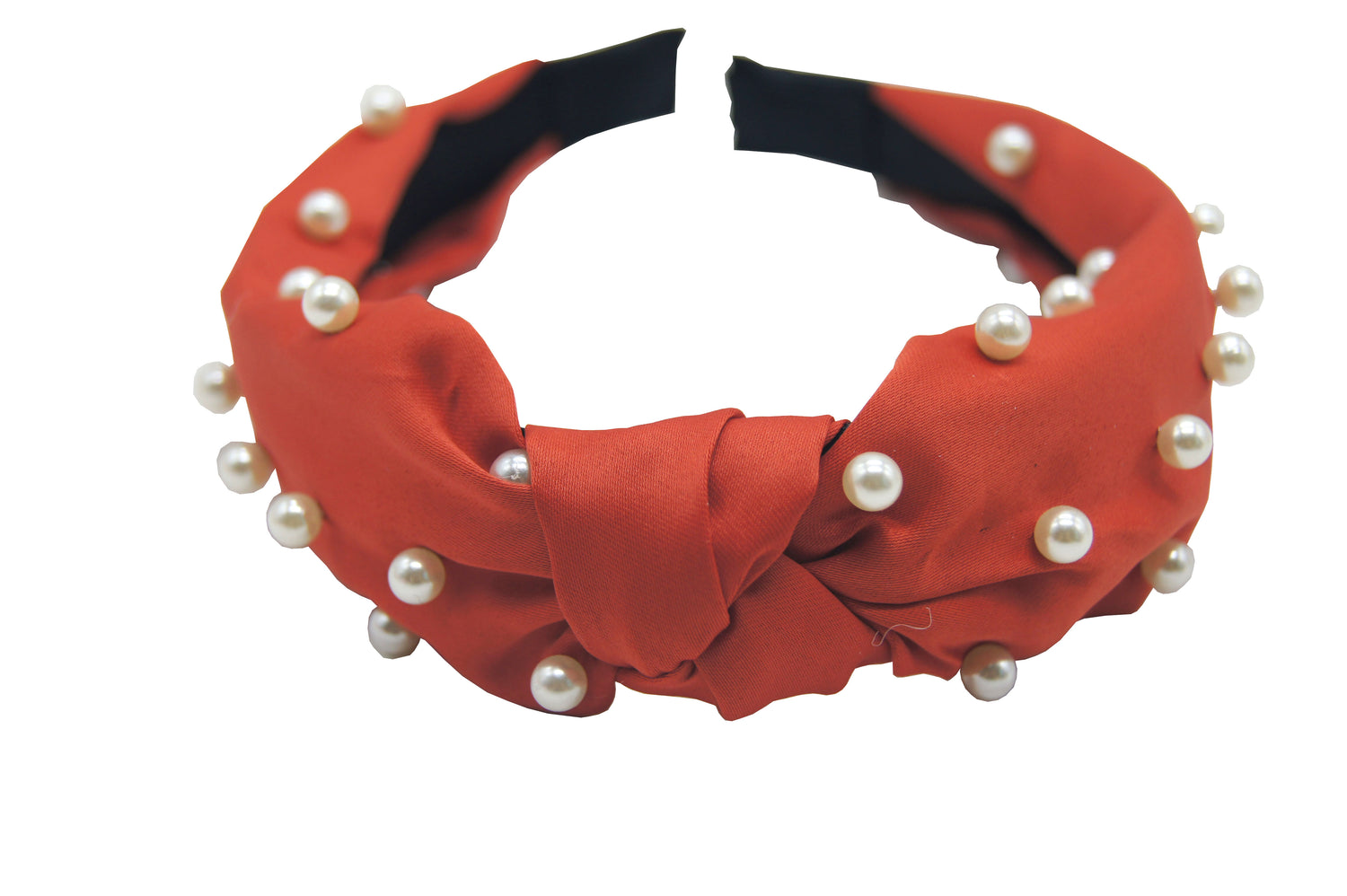 Sparkle Pearl Knot Top Hairband Red