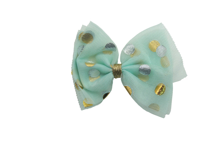 Sparkle Polka Dot Bow Clip