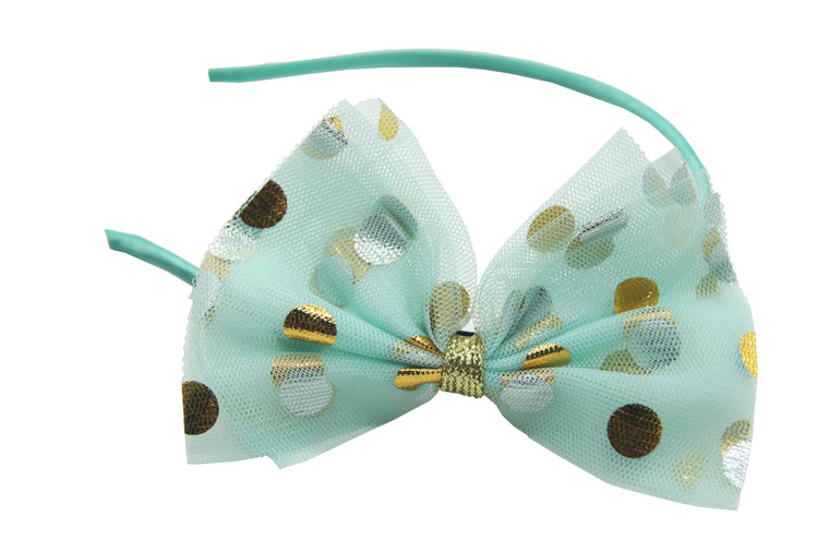 Sparkle Polka Dot Bow Hairband