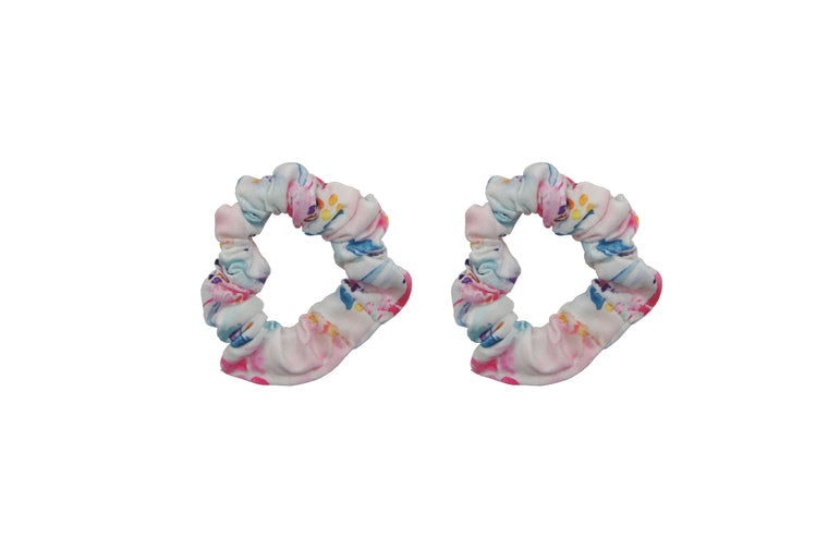 Sparkle 2Pk Floral Scrunchie White