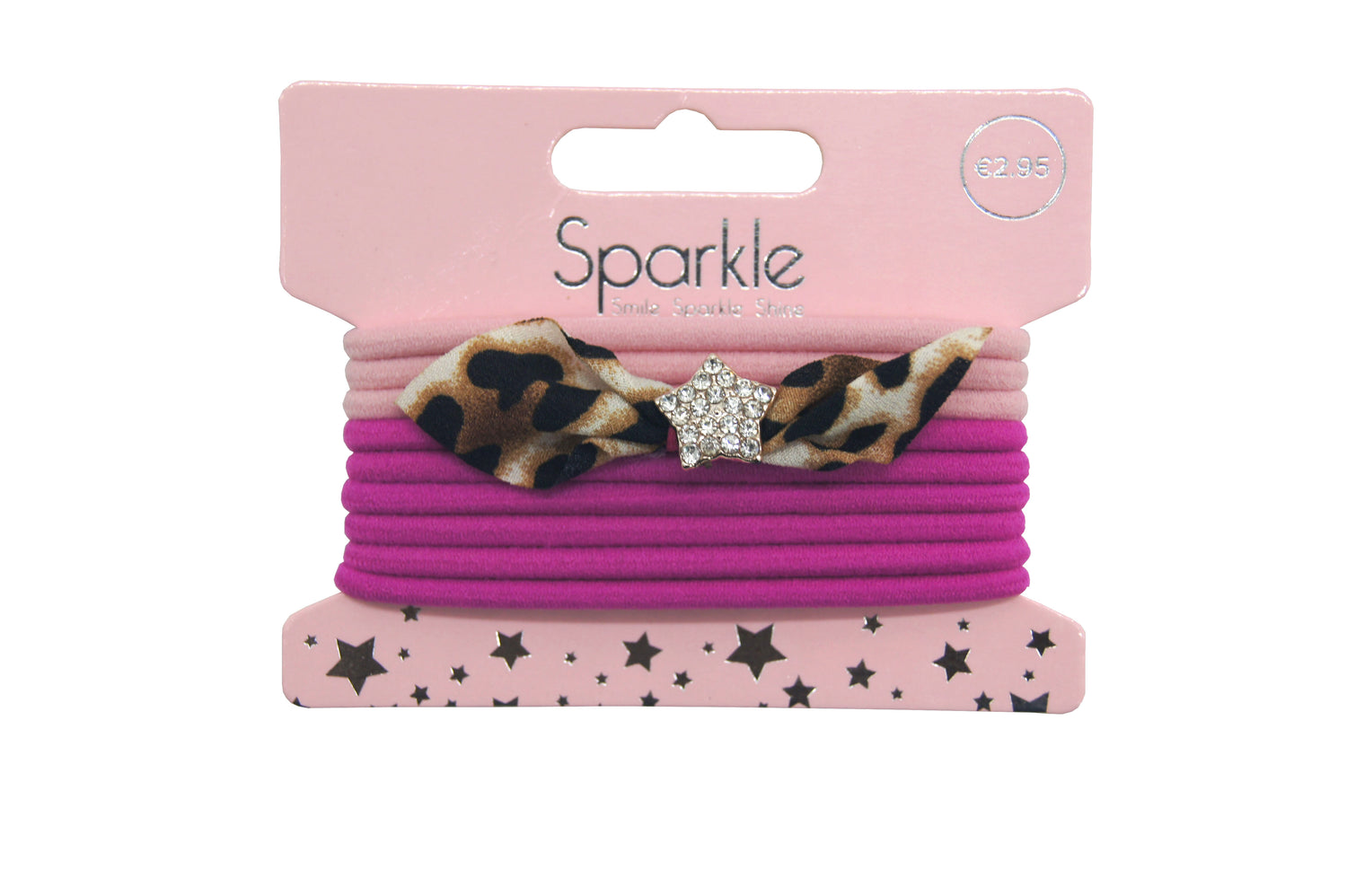 Sparkle Leopard Print Bow Elastic Pack