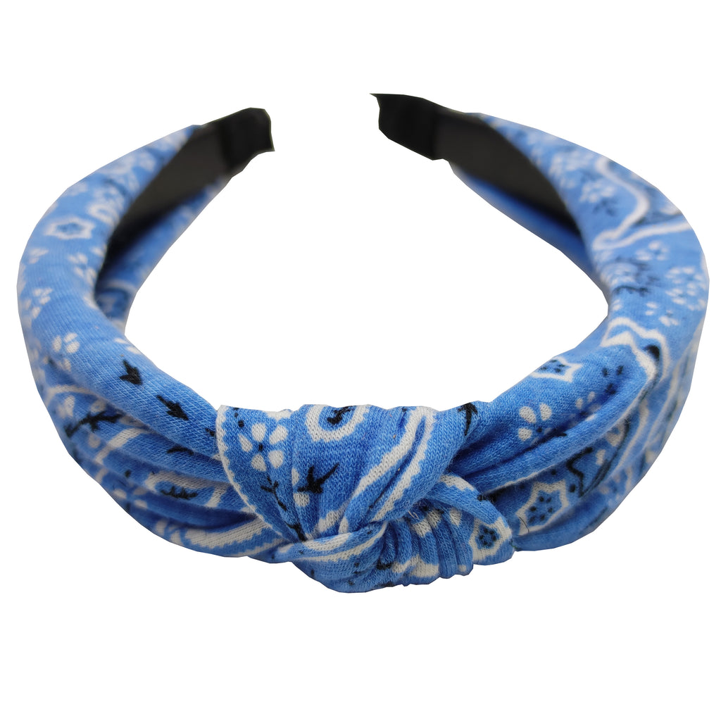 Sparkle Printed Knot Top Hairband - Blue
