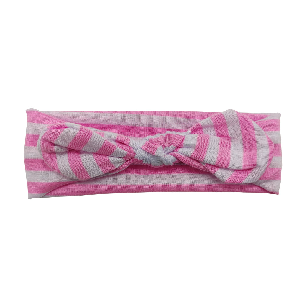 Sparkle Striped Bow Kylie Hairband - Pink