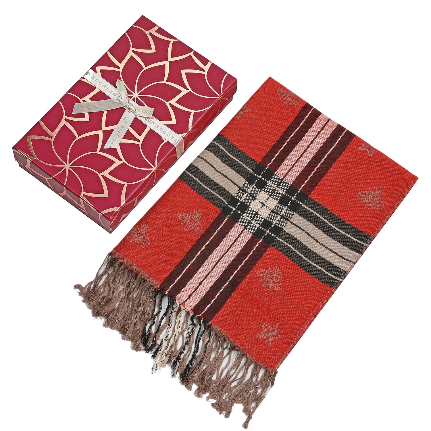 Pulse Gift Box Bee Scarf - Red