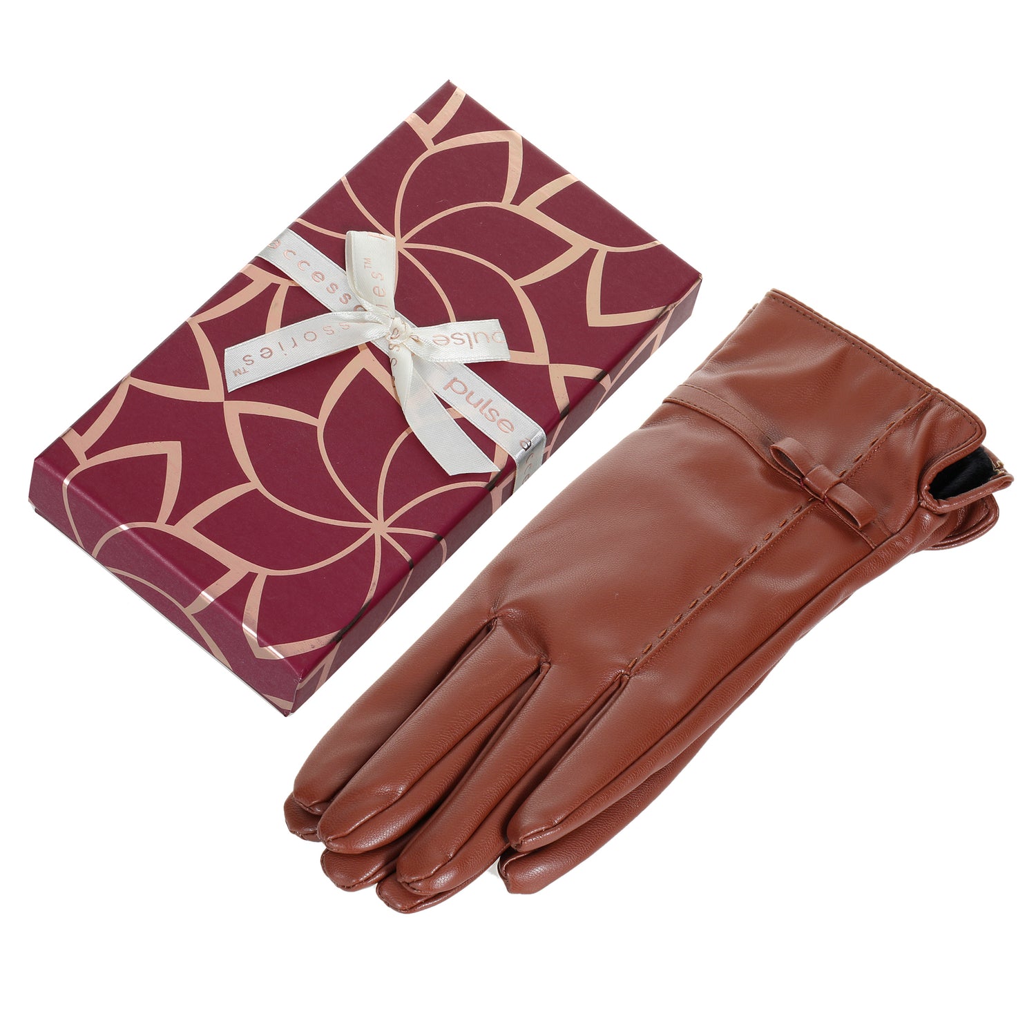 Pulse PU Gift Boxed Gloves - Brown