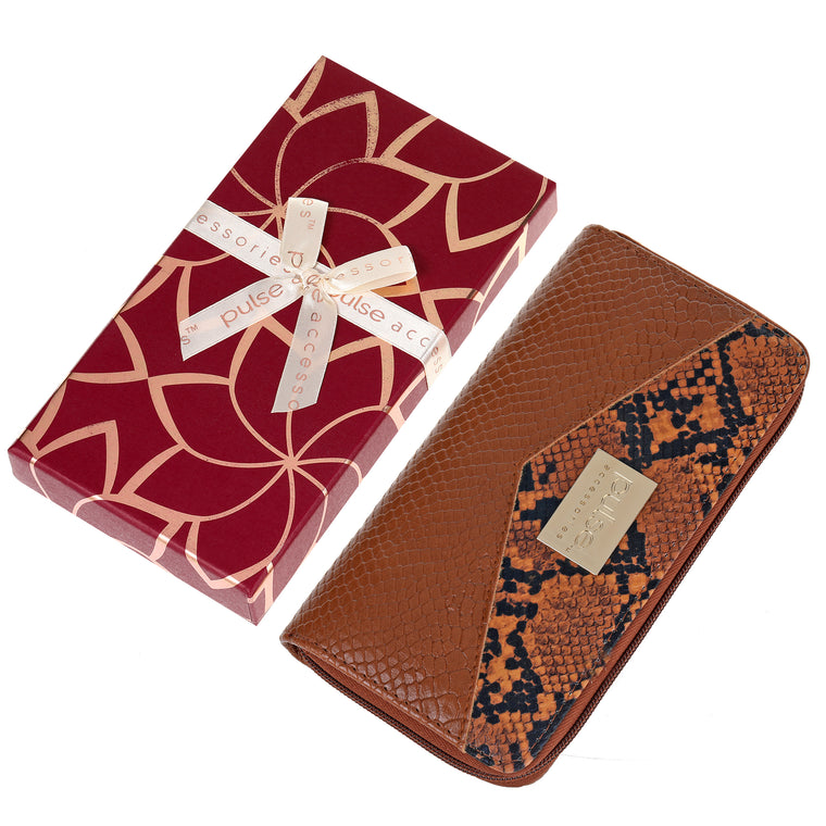 Pulse Ladies Gift Box Wallet - Tan