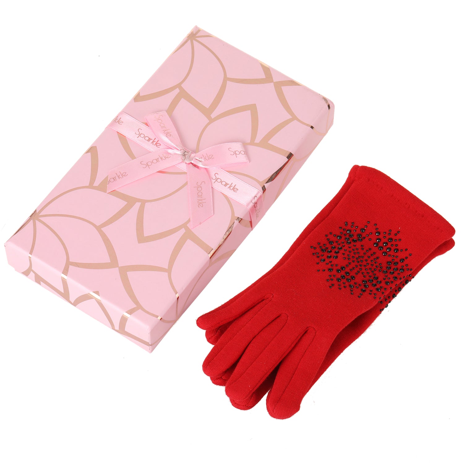 Sparkle Kids Gift Box Gloves - Red
