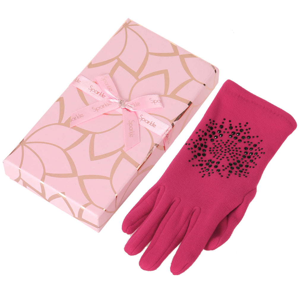 Sparkle Kids Gift Box Gloves - Fuchsia