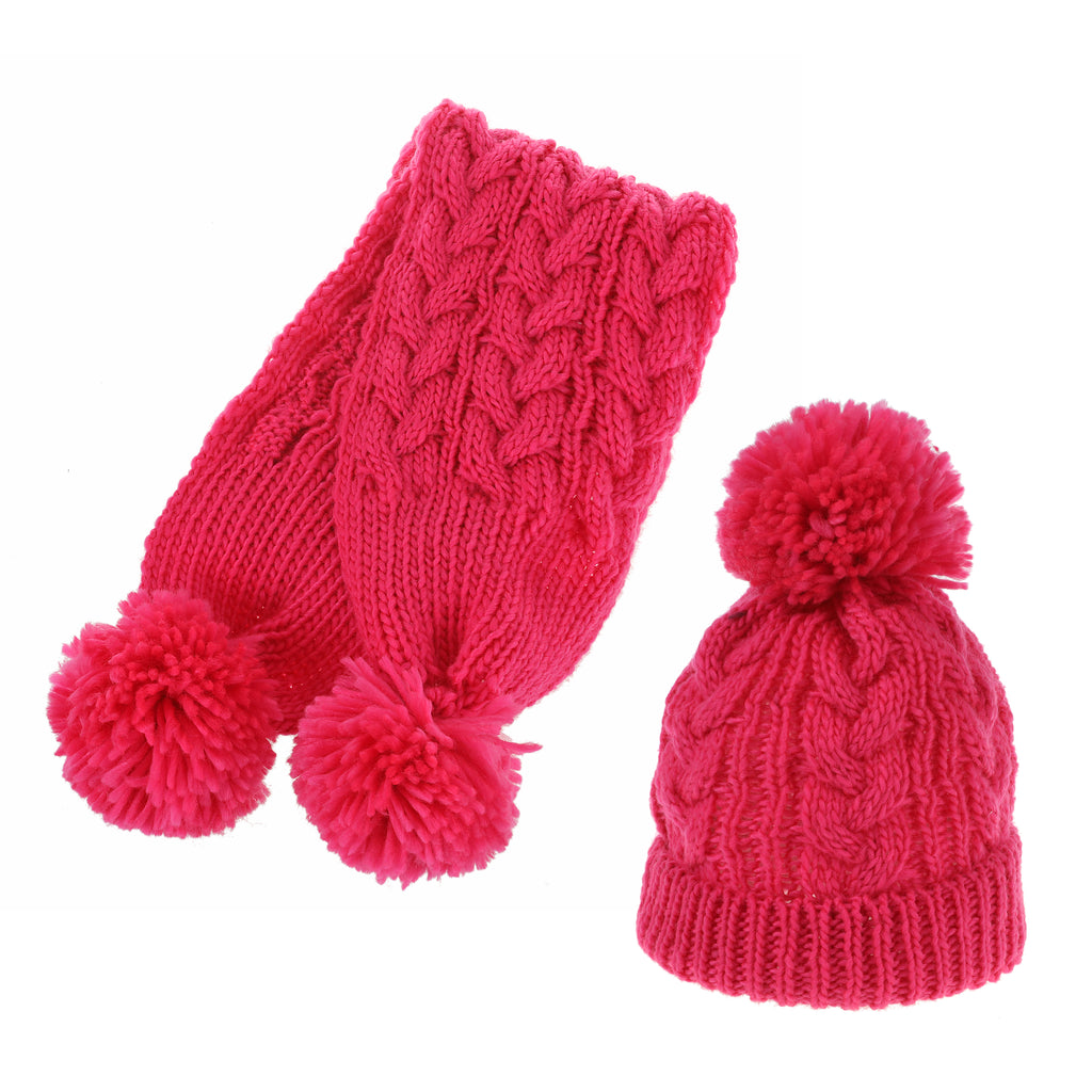 Sparkle Kids Gift Box Hat & Scarf Set - Pink