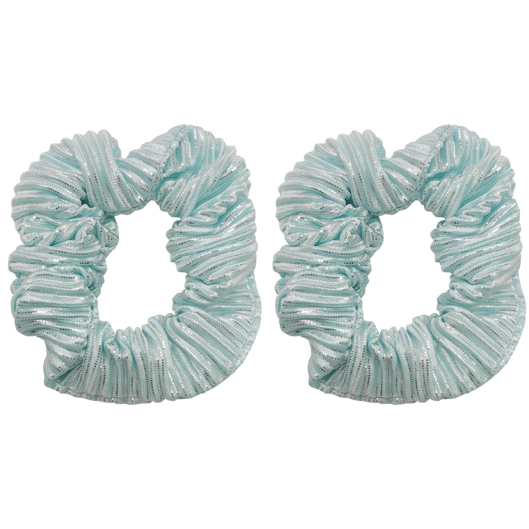 Sparkle 2pk Pleated Scrunchie - Blue