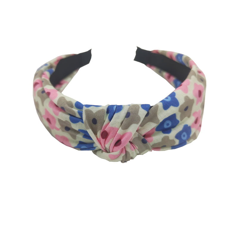 Sparkle Flower Knot Top Hairband - Blue