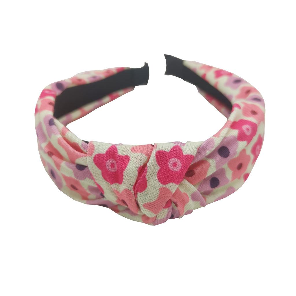 Sparkle Flower Knot Top Hairband - Pink