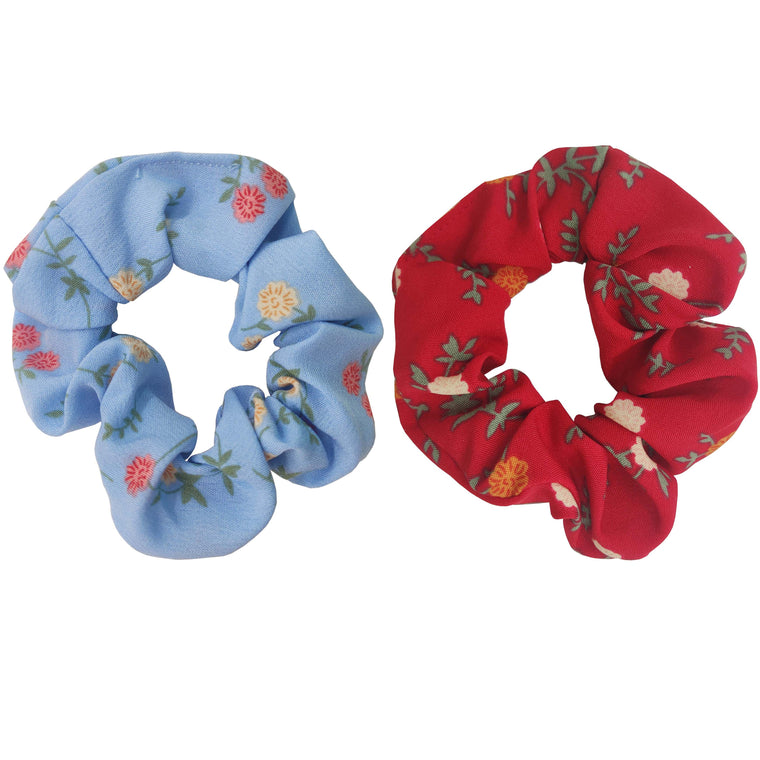 Sparkle 2pk Scrunchie - Blue & Red